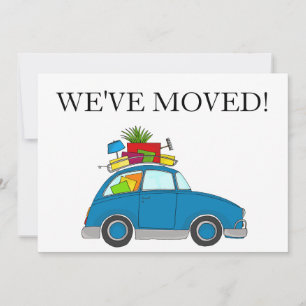 Vintage-auto Nieuwe adreskaart Aankondiging