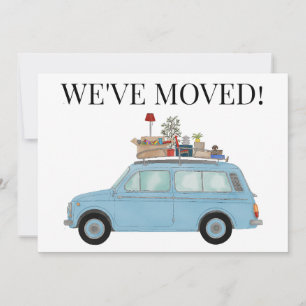 Vintage-auto Nieuwe adreskaart Aankondiging