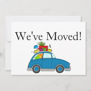 Vintage-auto Nieuwe adreskaart Aankondiging