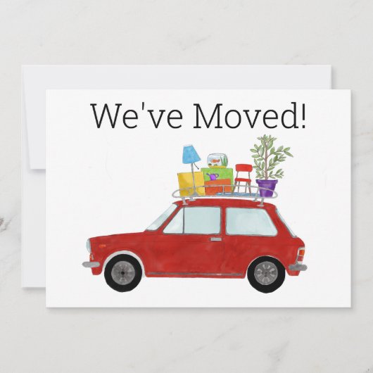 Vintage-auto Nieuwe adreskaart Aankondiging (Voorkant)