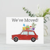 Vintage-auto Nieuwe adreskaart Aankondiging (Staand voorkant)