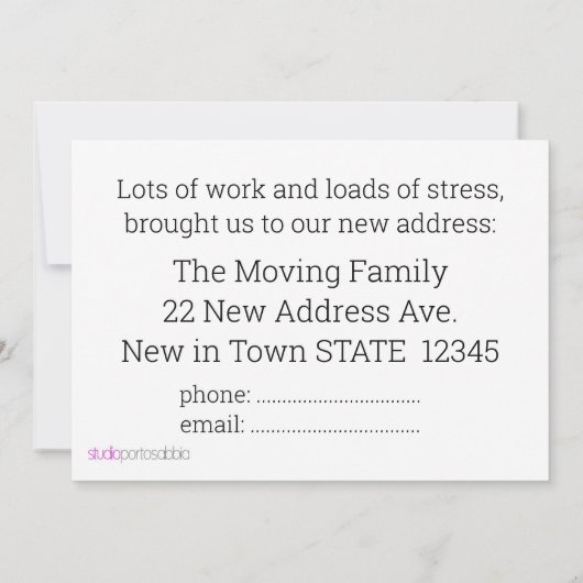 Vintage-auto Nieuwe adreskaart Aankondiging (Achterkant)