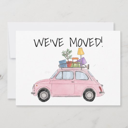 Vintage-auto Nieuwe adreskaart Aankondiging (Voorkant)