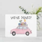 Vintage-auto Nieuwe adreskaart Aankondiging (Staand voorkant)