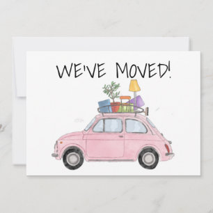 Vintage-auto Nieuwe adreskaart Aankondiging