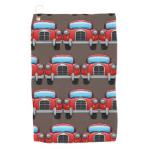 Vintage-auto op golfhanddoek