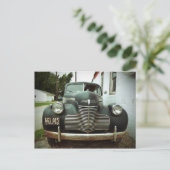 Vintage-auto op route 66 briefkaart (Staand voorkant)