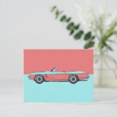 Vintage auto pastel kleur briefkaart (Staand voorkant)