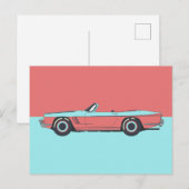 Vintage auto pastel kleur briefkaart (Voorkant / Achterkant)
