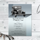 Vintage auto pensionering party uitnodiging