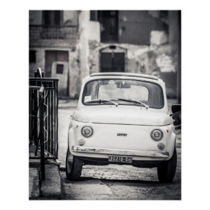 Vintage-auto Perfect Poster   Fiat 500   Rome Ital