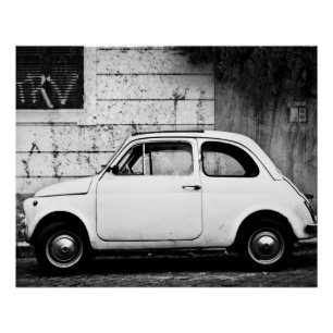 Vintage-auto Perfect Poster   Fiat 500   Rome Ital