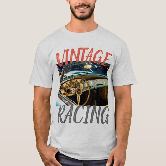 Vintage auto racen #8 t-shirt (Voorkant)