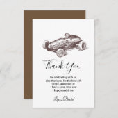 vintage, auto, racewagen bedankt (Voorkant / Achterkant)