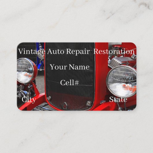 Vintage Auto Repair & Restoration Visitekaartje (Voorkant)