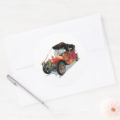 Vintage-auto Ronde Sticker (Envelop)