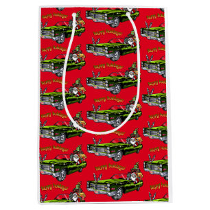 Vintage auto Santa Medium Cadeauzakje