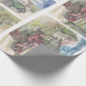 Vintage auto scènes cadeaupapier (Hoek)