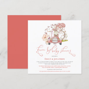 Vintage auto Schattige Bunny Coral Drive met het B Kaart