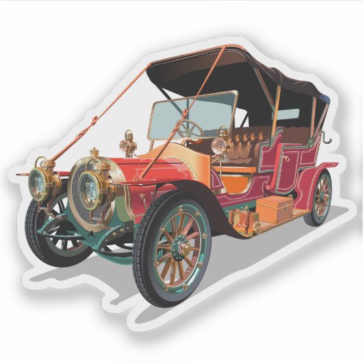 Vintage-auto Sticker (Voorkant)