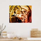 Vintage-auto stuurdashboard Oude maaltijden Poster (Keuken)