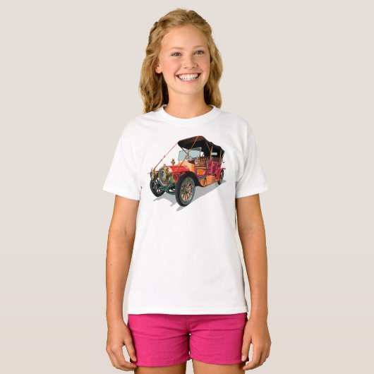 Vintage-auto T-shirt (Voorkant volledig)