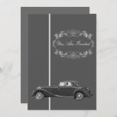 Vintage-auto-uitvindingen - zwart-wit kaart (Voorkant / Achterkant)