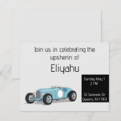 Vintage auto upsherin uitnodiging (Voorkant / Achterkant)