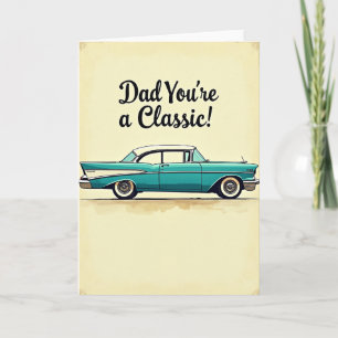 Vintage Auto Vader Cadeau Kaart