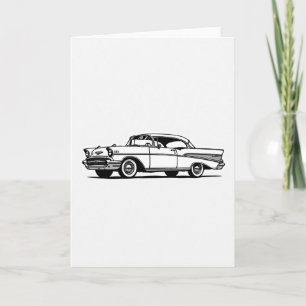 Vintage Auto Vaderdag Kaart
