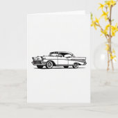 Vintage Auto Vaderdag Kaart (Gele Bloem)