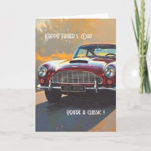 Vintage Auto Vaderdagkaart Kaart