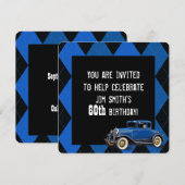 Vintage auto verjaardag uitnodigen kaart (Voorkant / Achterkant)