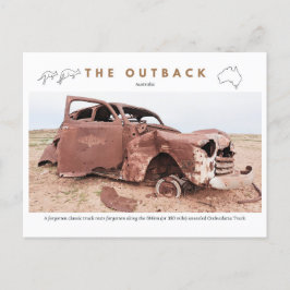 Vintage auto verlaten feestdagenkaart