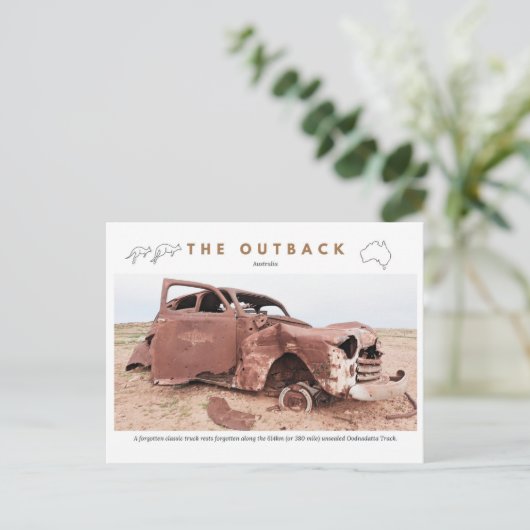 Vintage auto verlaten feestdagenkaart (Staand voorkant)