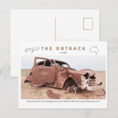 Vintage auto verlaten feestdagenkaart (Voorkant / Achterkant)