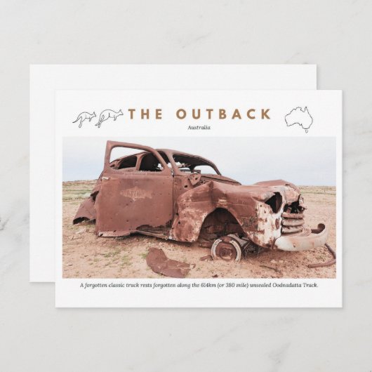 Vintage auto verlaten feestdagenkaart (Voorkant / Achterkant)