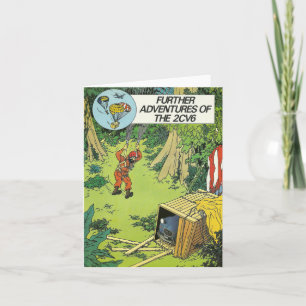 Vintage auto wenskaart   Citroen 2cv   Frans Kaart