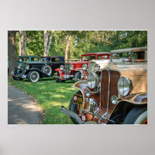 Vintage-autogroep - Poster in kleur (Voorkant)