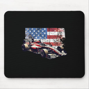 Vintage autoracauto Amerikaanse vlag 4 juli Muismat