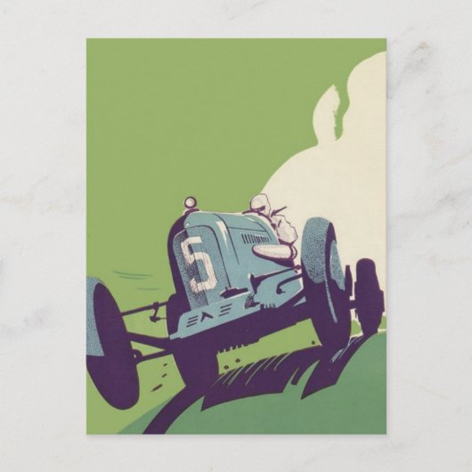 Vintage autorace briefkaart (Voorkant)