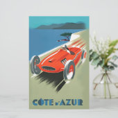 Vintage autoraces briefpapier (Staand voorkant)