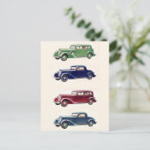 Vintage-auto's Briefkaart (Staand voorkant)