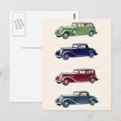 Vintage-auto's Briefkaart (Voorkant / Achterkant)