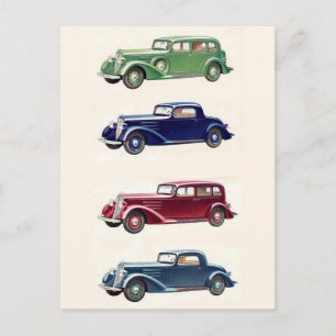 Vintage-auto's Briefkaart