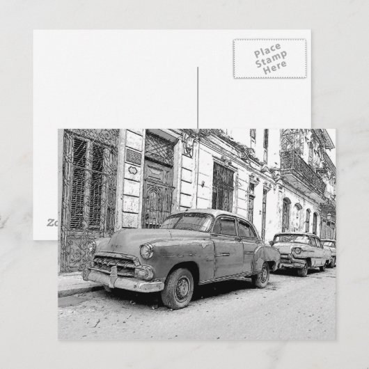 Vintage-auto's Briefkaart (Voorkant / Achterkant)