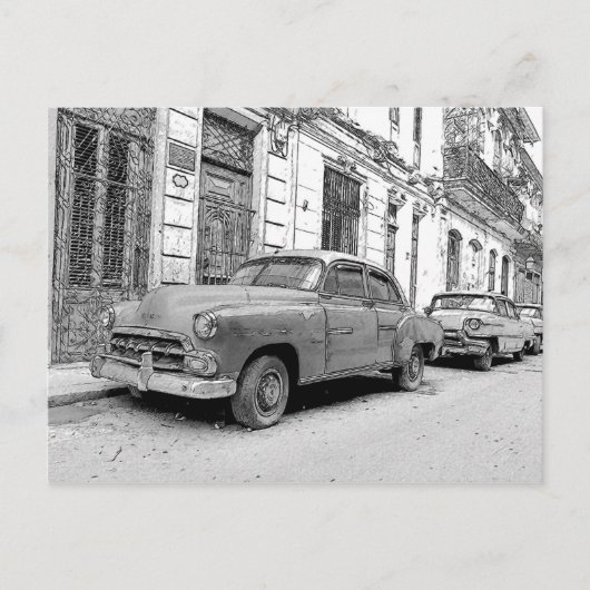 Vintage-auto's Briefkaart (Voorkant)