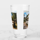 Vintage-auto's en -garage, bier glas (Links)