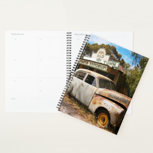 Vintage-auto's en -garage, dagbouwer planner (Display)