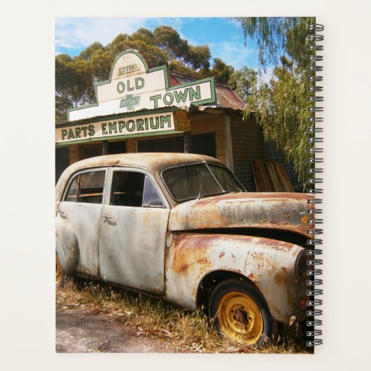 Vintage-auto's en -garage, dagbouwer planner (Achterkant)